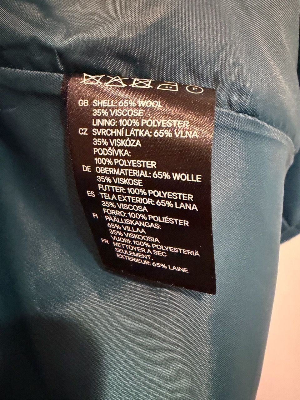 Women’s Size 6 Teal Double-Breasted Wool-Blend Pea Coat - photo 3