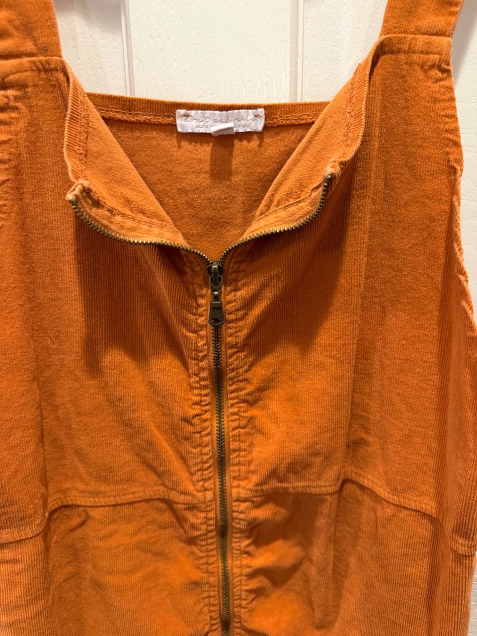 Women’s Fall Size Large Burnt Orange Corduroy Zip-Front Dress - photo 3