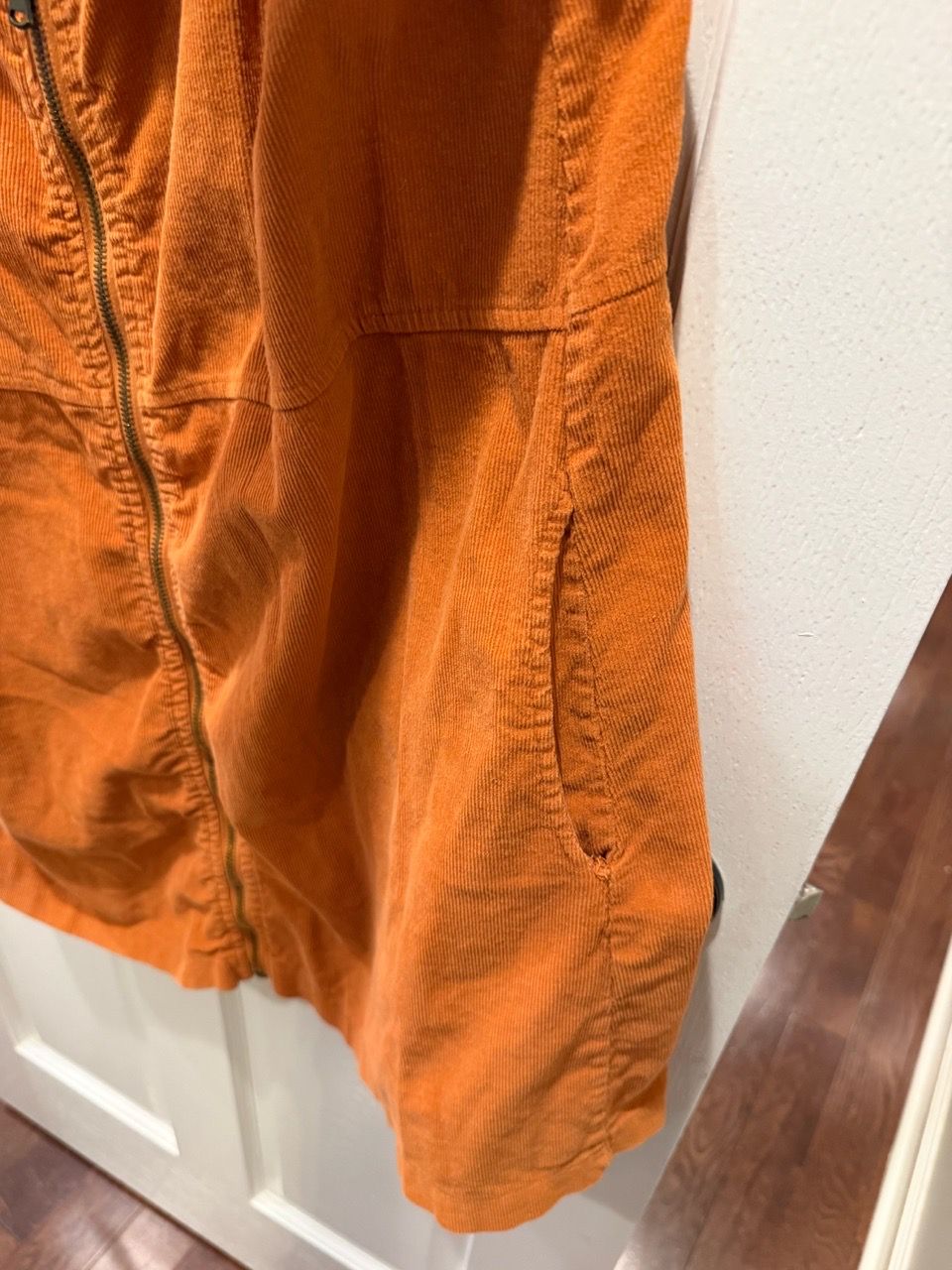 Women’s Fall Size Large Burnt Orange Corduroy Zip-Front Dress - photo 5