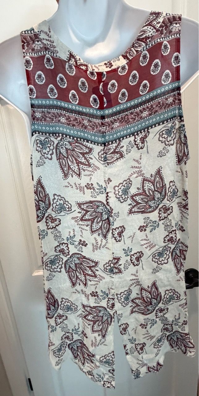 Sleeveless Paisley Floral Print Blouse - photo 5