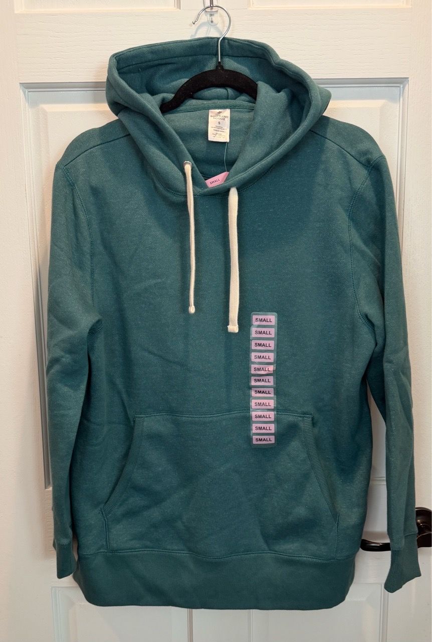 Dark Vintage Teal Pullover Boyfriend Hoodie Size Small