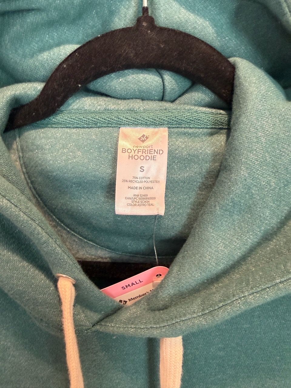 Dark Vintage Teal Pullover Boyfriend Hoodie Size Small - photo 2