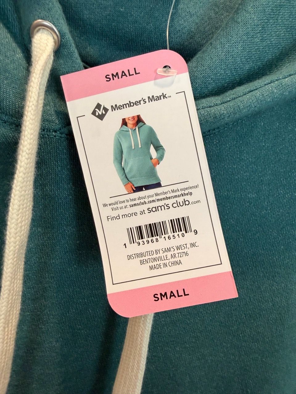 Dark Vintage Teal Pullover Boyfriend Hoodie Size Small - photo 4