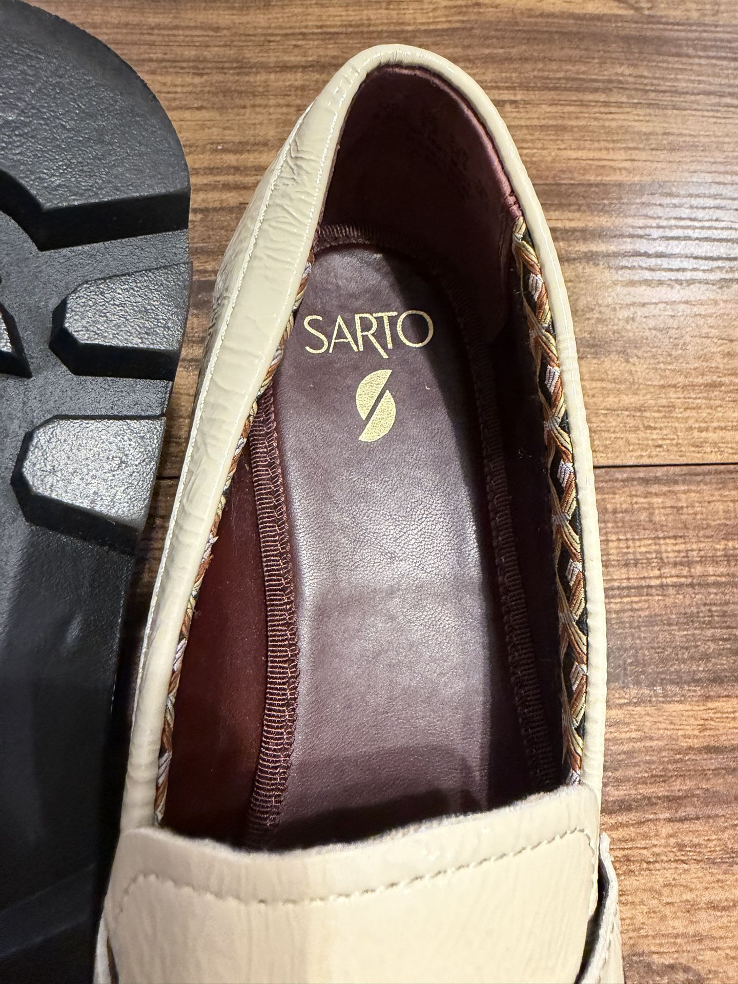 Leather loafers, SARTO Tassel Loafers White - Women’s 8.5 - photo 3