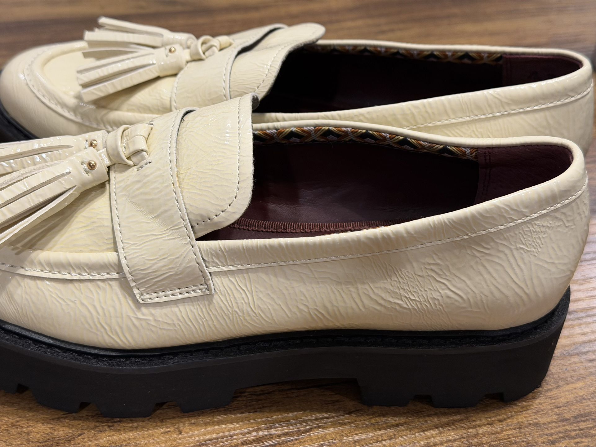 Leather loafers, SARTO Tassel Loafers White - Women’s 8.5 - photo 4