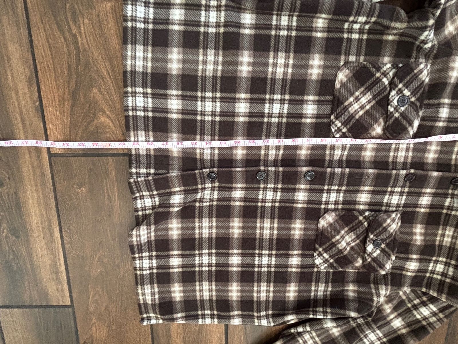 brown and black plaid button-up flannel shirt-jacket - photo 4