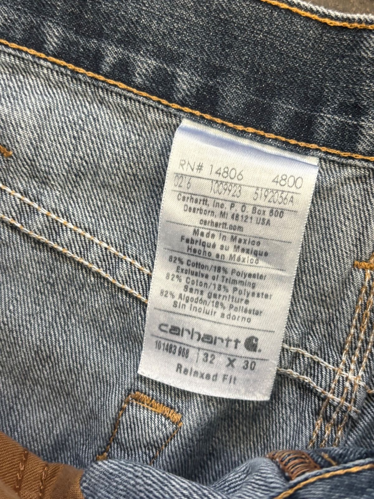Carhartt Men's Relaxed Fit Straight Leg Blue Denim Jeans - photo 4
