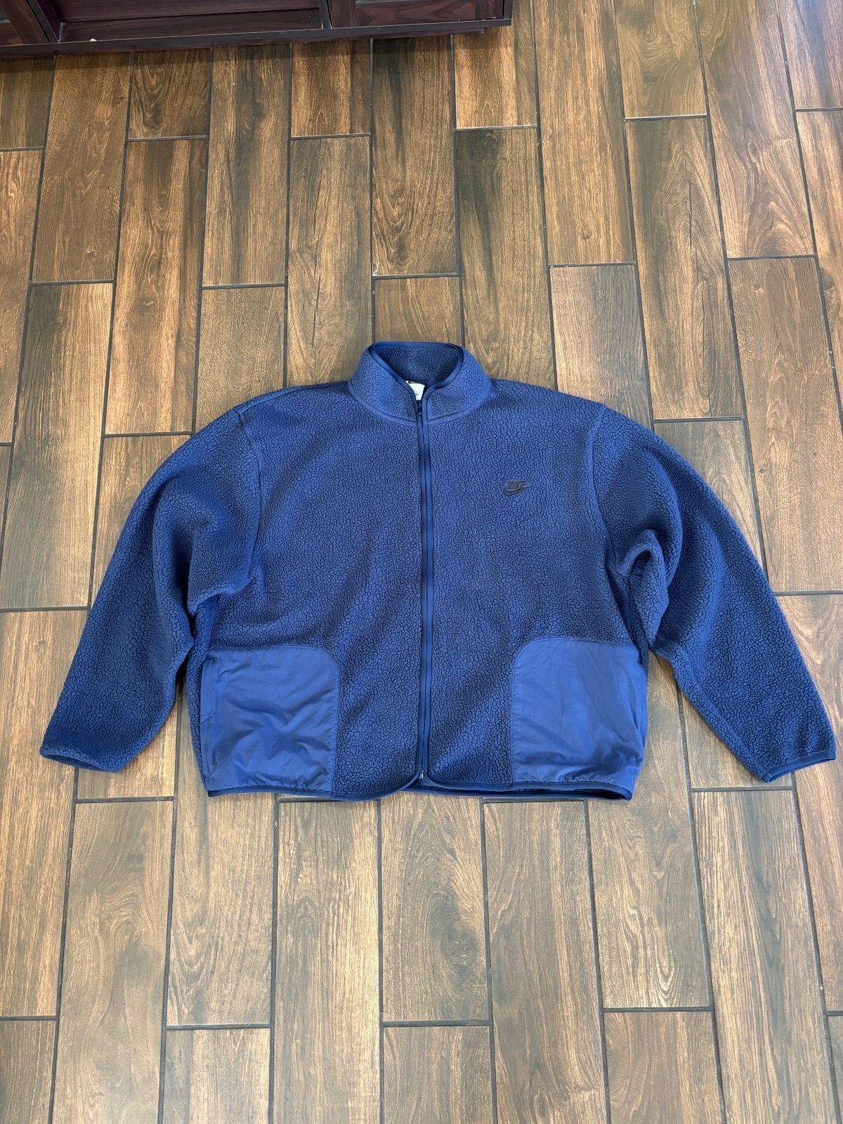 Nike dark blue sherpa fleece full-zip jacket