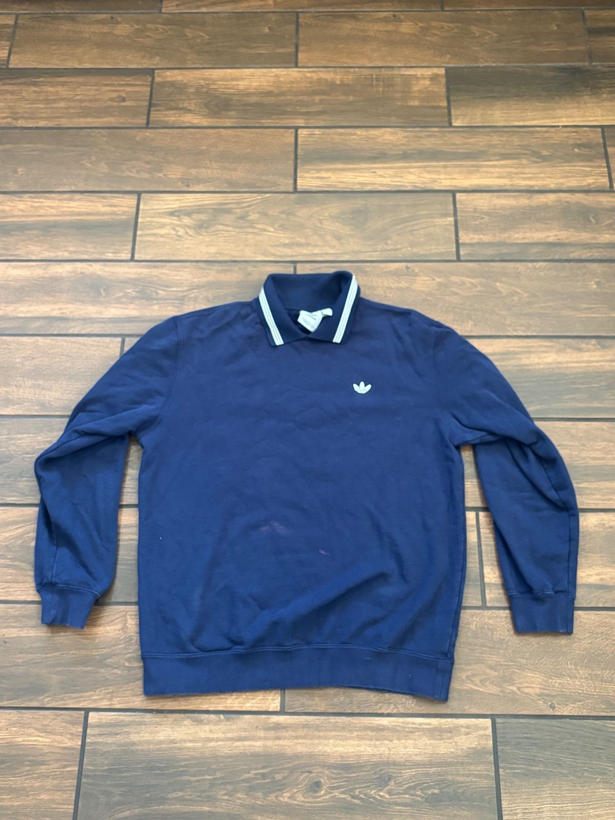 navy blue Adidas Originals Samstag Polo Sweatshirt