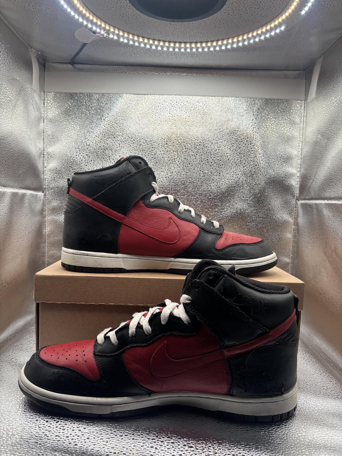 Nike dunk high black red vintage - photo 5