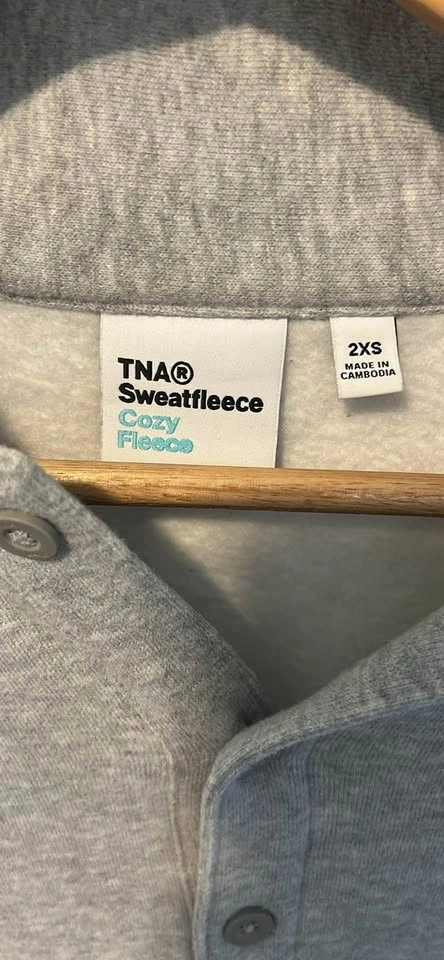 TNA Cozy Fleece Henley Sweatshirt - photo 3