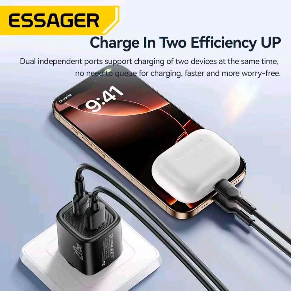 ESSAGER PD20W Type C & USB A Wall Charger - photo 2