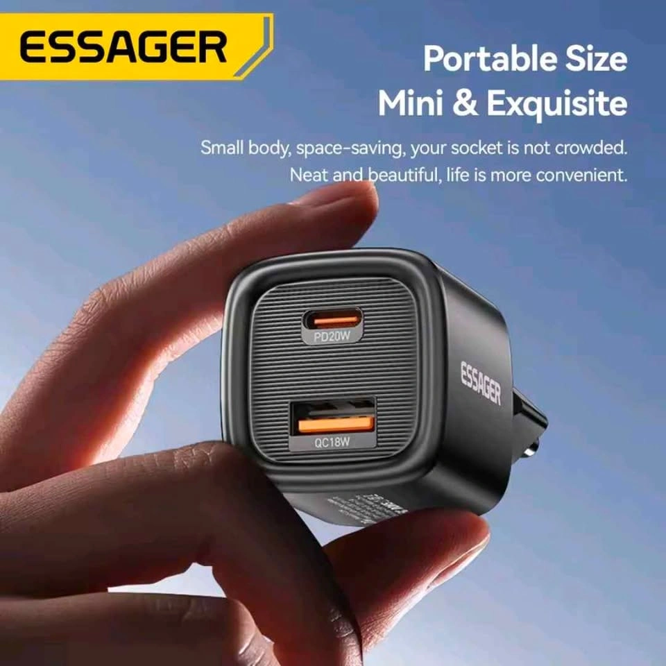 ESSAGER PD20W Type C & USB A Wall Charger - photo 3
