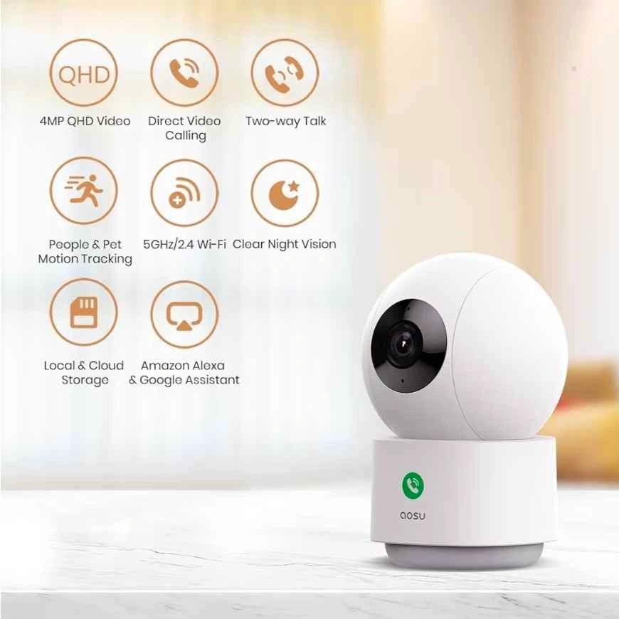 AOSU 4MP Indoor Security Camera, 2.5K Baby Monitor - photo 2