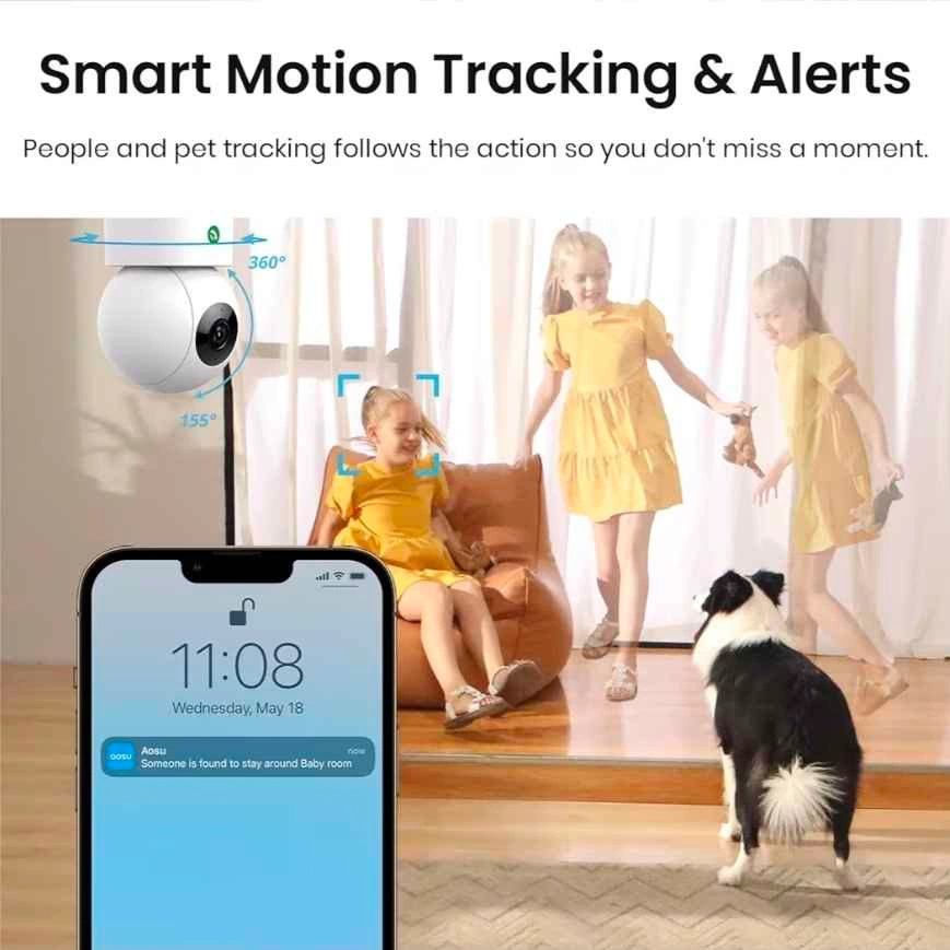AOSU 4MP Indoor Security Camera, 2.5K Baby Monitor - photo 3