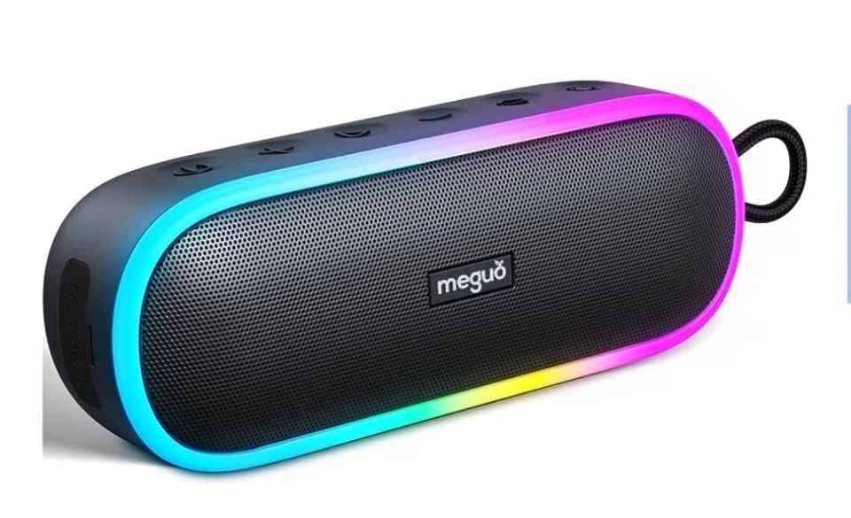Meguo Portable Bluetooth Speaker with Colorful LED Lights