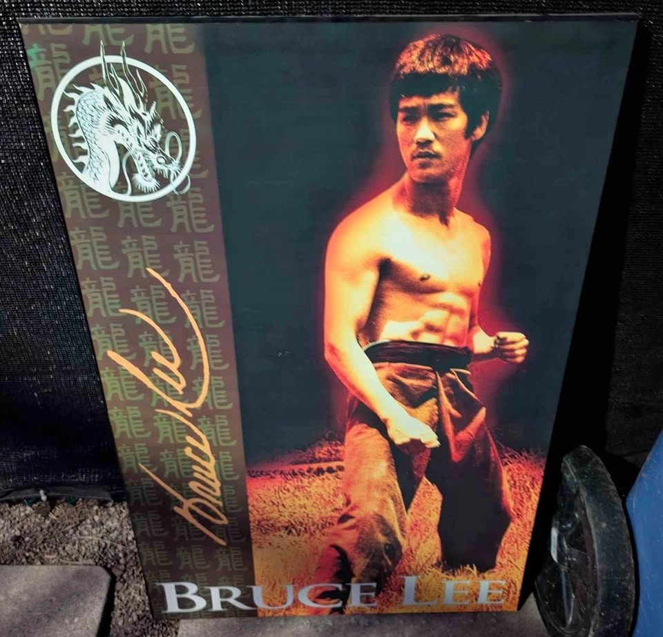 Bruce Lee Martial Arts art large wooden picture