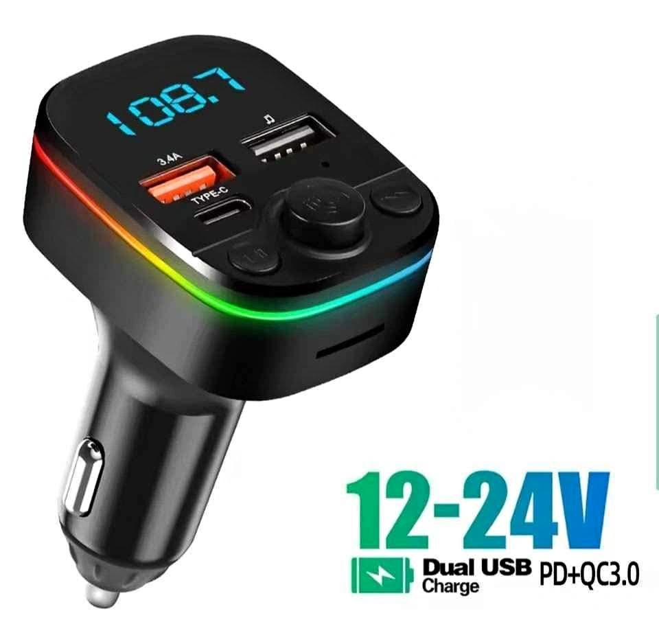 Car Charger FM Transmitter Bluetooth 5.0 PD Type-C Dual USB