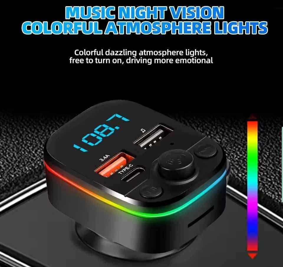 Car Charger FM Transmitter Bluetooth 5.0 PD Type-C Dual USB - photo 5
