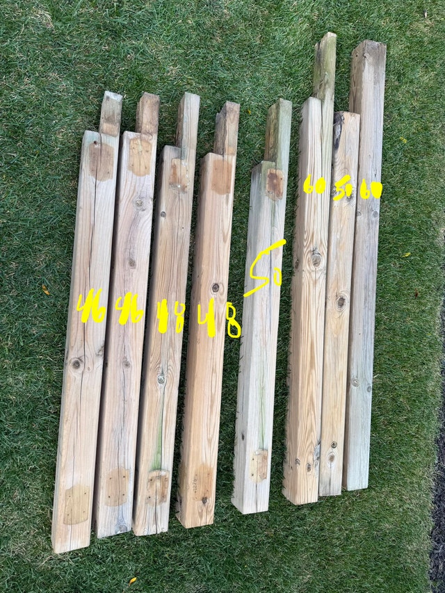 Pressure treated wood posts and lumber
