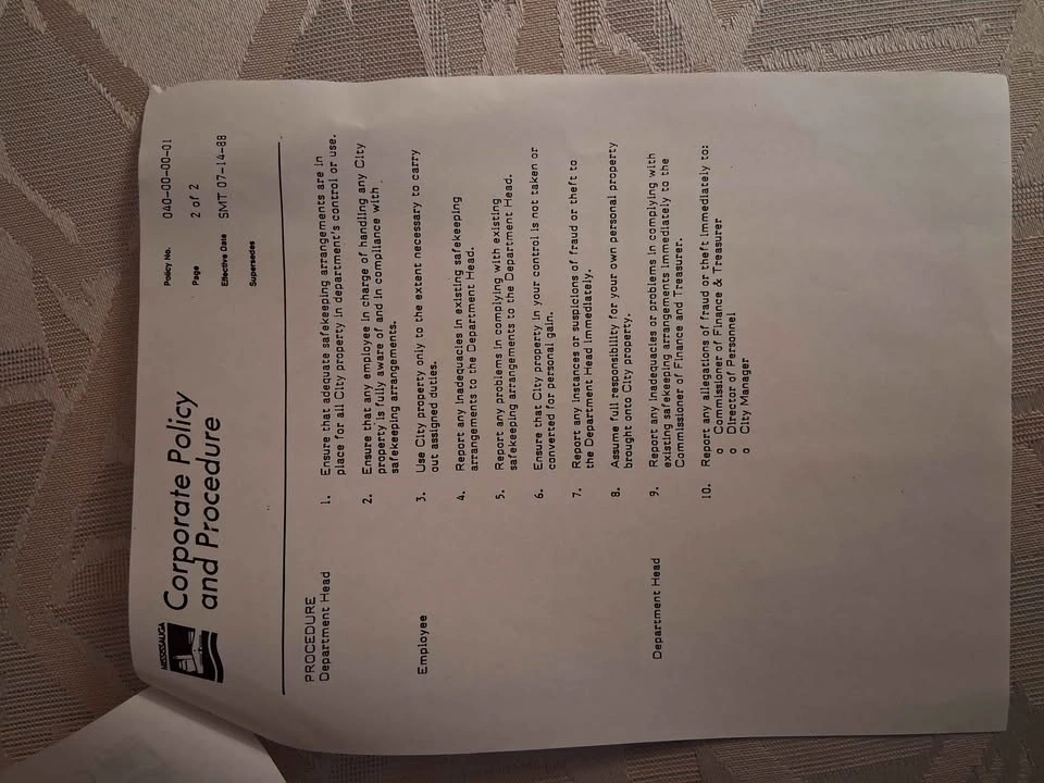 Vintage City of Mississauga Corporate Policy & Procedure Documen - photo 2
