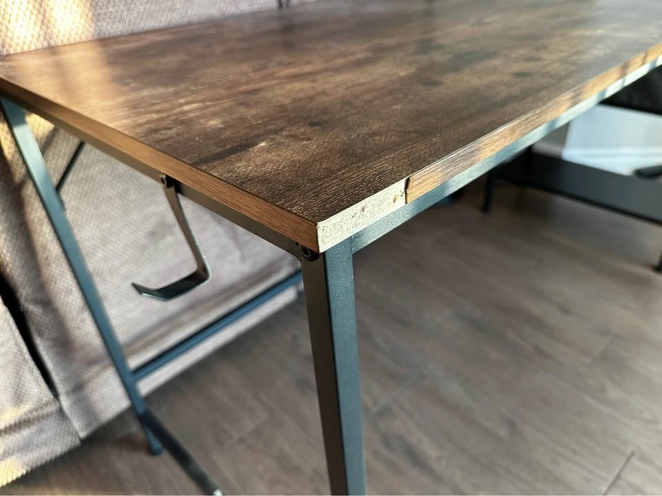 Wood and Black Metal Desk with Storage Drawers - photo 3