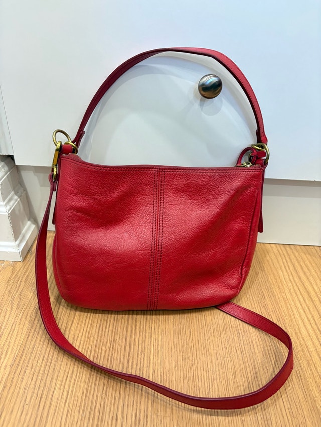 Fossil Red Leather Shoulder & Crossbody Bag
