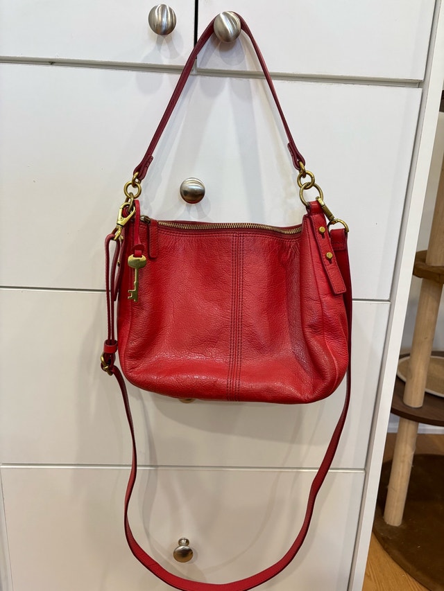 Fossil Red Leather Shoulder & Crossbody Bag - photo 2