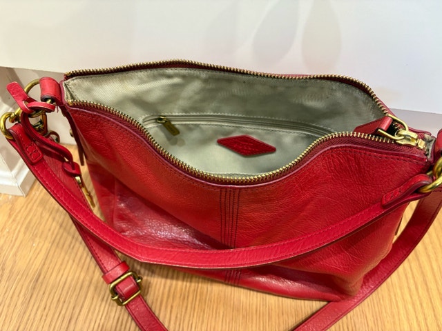Fossil Red Leather Shoulder & Crossbody Bag - photo 3