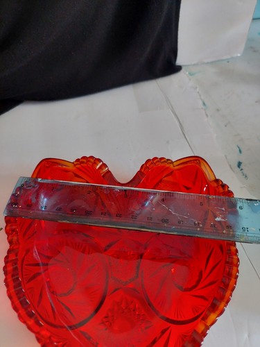 Vintage Moon And Stars Red/Orange Candy Compote And Pressed Glas - photo 4