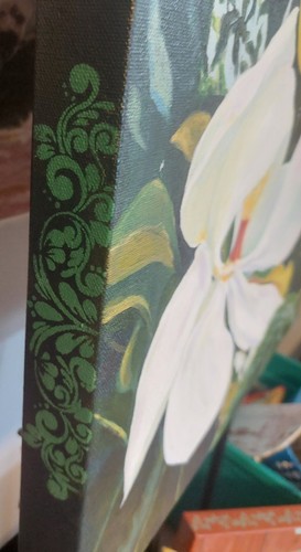 Original Magnolia Flower Acrylic Painting "Queen Of The South" - photo 4
