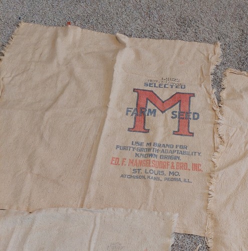 4 Feed Sack Squares, Vintage - photo 4
