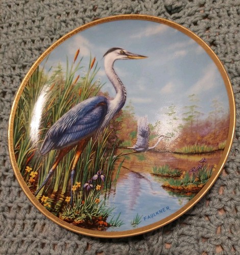 Pretty Blue Heron Plate, Elegant Bird Series