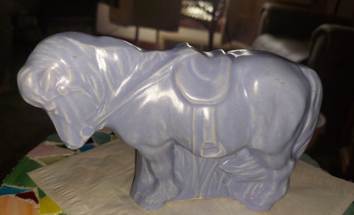 Rare Periwinkle Blue McCoy Horse Planter - photo 2