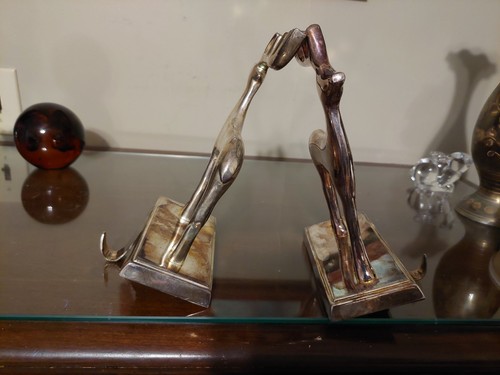 Pottery Barn Silver Plated Reindeer Stocking Shelf Hook Pair - photo 3