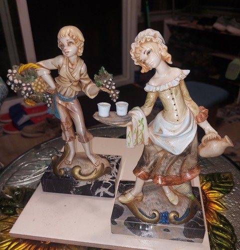 Vintage Simonelle Depose Italy Figurine Pair Boy and Girl