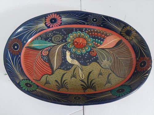 Pretty Tonala Mexican Folk Art Bowl With Hanger