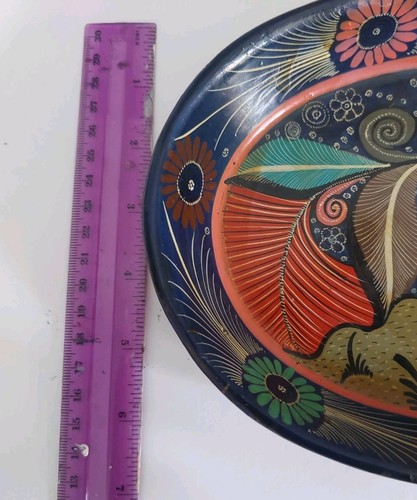 Pretty Tonala Mexican Folk Art Bowl With Hanger - photo 3