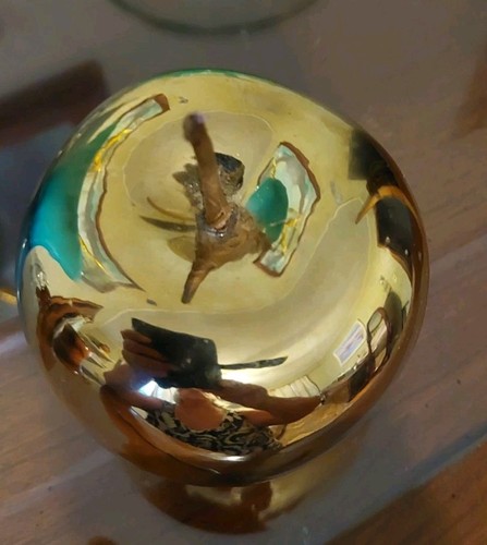 Large Ceramic Or Porcelain Apple Gold/Brass Finish - photo 2