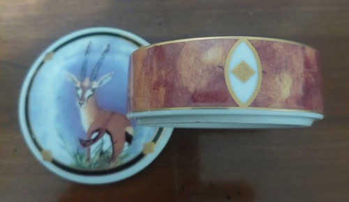1995 Lynn Chase "African Portraits" Trinket Box W 24 K Gold - photo 3