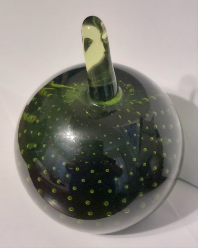 Vintage Altaglass Green Apple Paperweight 3.5"