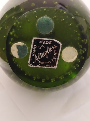 Vintage Altaglass Green Apple Paperweight 3.5" - photo 4