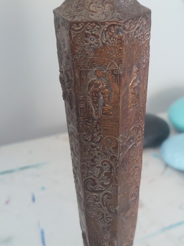 Antique Copper Dutch Tall Candlesticks - photo 3