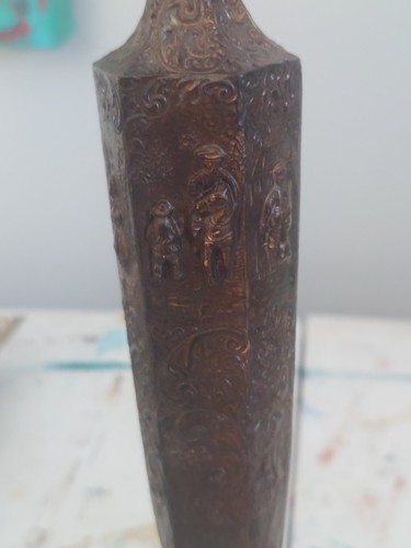 Antique Copper Dutch Tall Candlesticks - photo 4