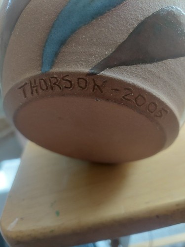 Art Pottery Bowl/Vase Signed Thorson-2005 - photo 5