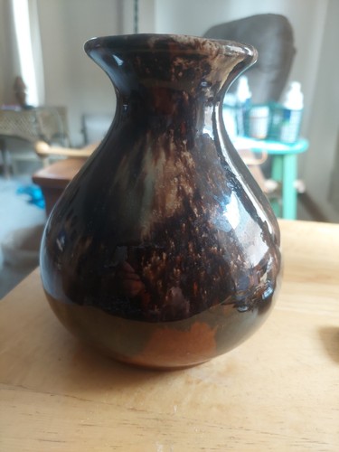 Vintage McCoy Vase #731, Mottled Browns, Gloss Finish - photo 4