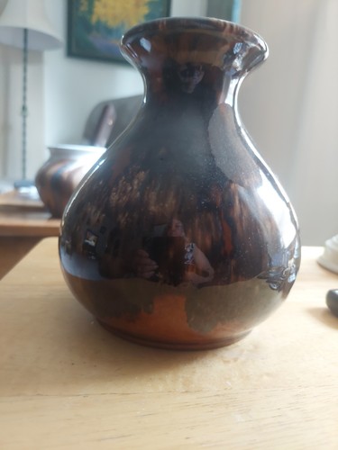 Vintage McCoy Vase #731, Mottled Browns, Gloss Finish - photo 5