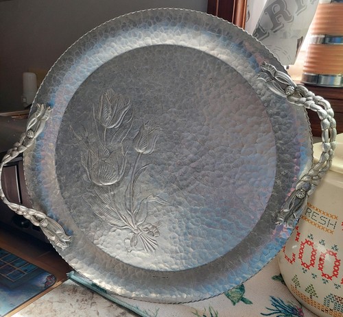 Rodney Kent Hammered Aluminum Tulip Tray