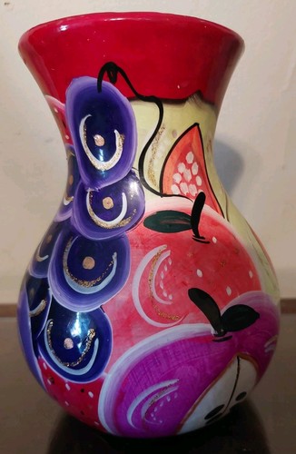 Mexican Pottery Folk Art Brightly Painted Vase - photo 3