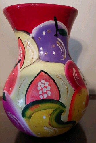 Mexican Pottery Folk Art Brightly Painted Vase - photo 4